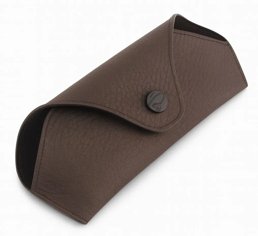 Porta occhiali Brioni bis Porta occhiali in pelle con logo personalizzato