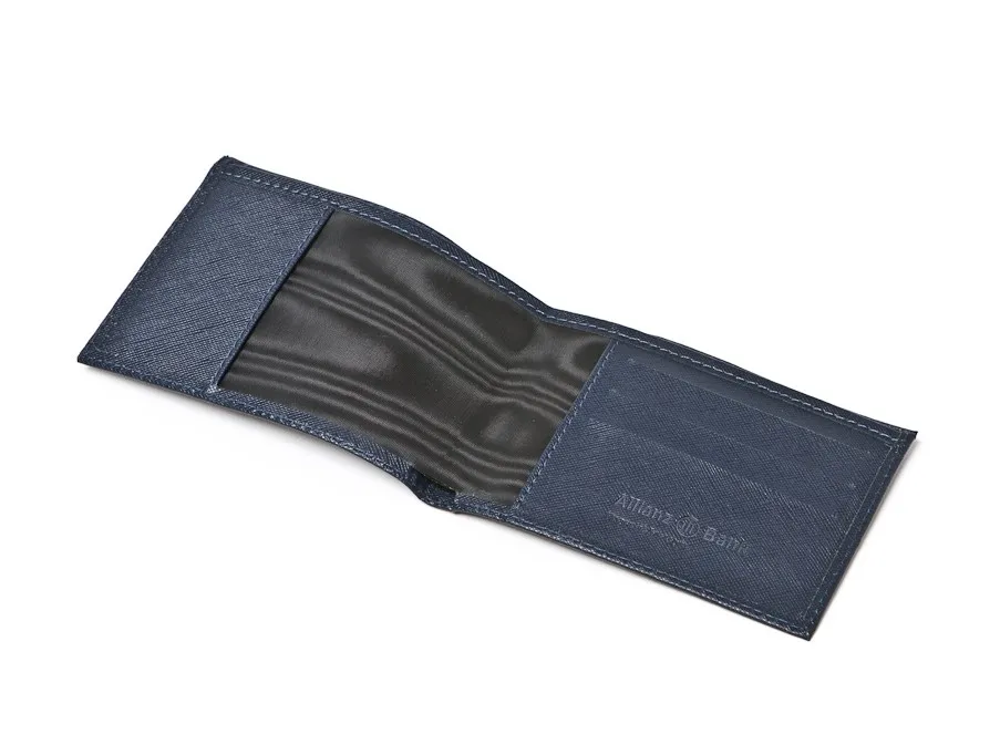 Allianz_Porta_assegni_aperto Porta assegni personalizzato in pelle con logo aziendale