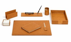 Set accessori in pelle per ufficio personalizzati - made in Italy